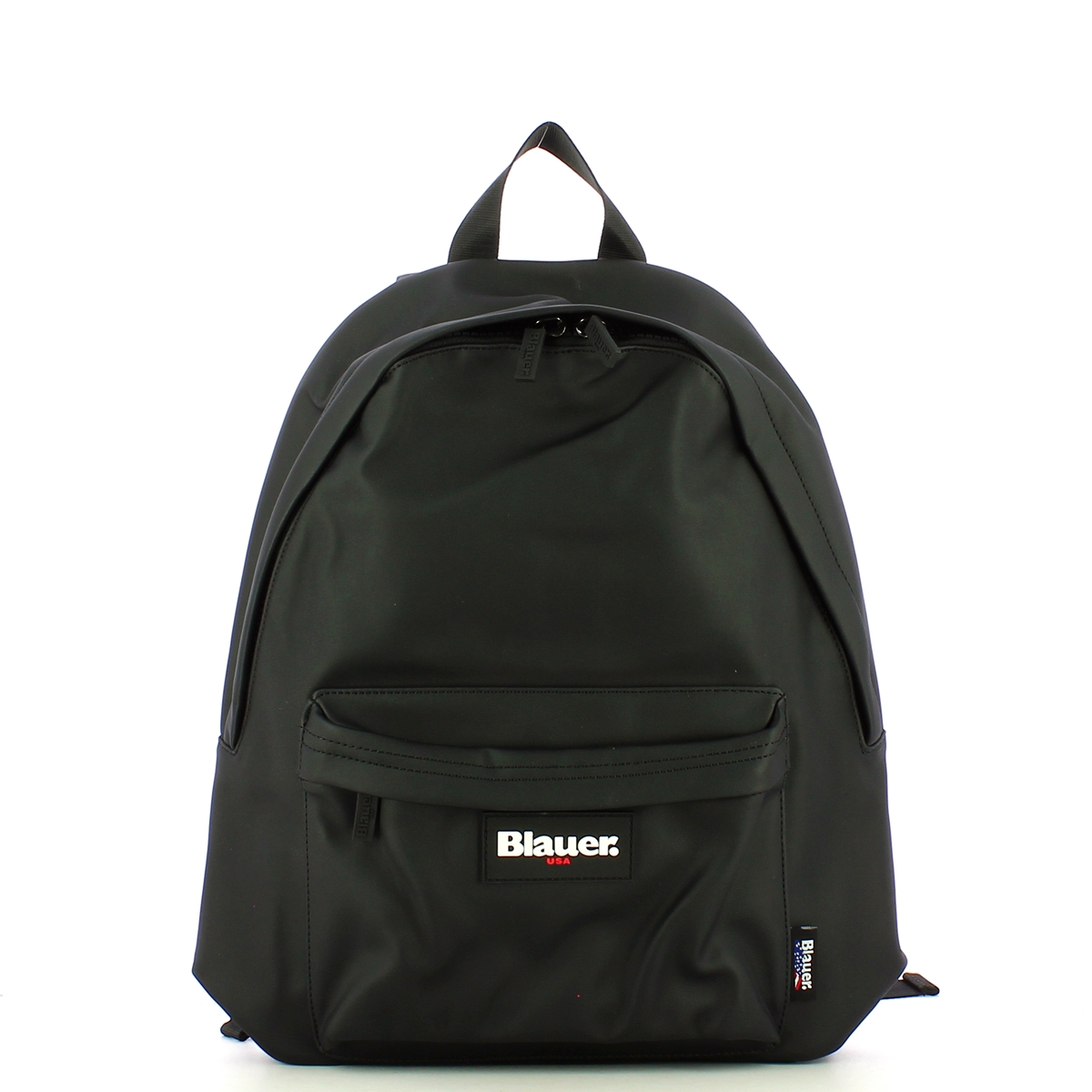 Zaino Blauer Roll01 Unisex In Ecopelle Nera - Tasche Multiple, Tasca Tablet, Spalline Regolabili