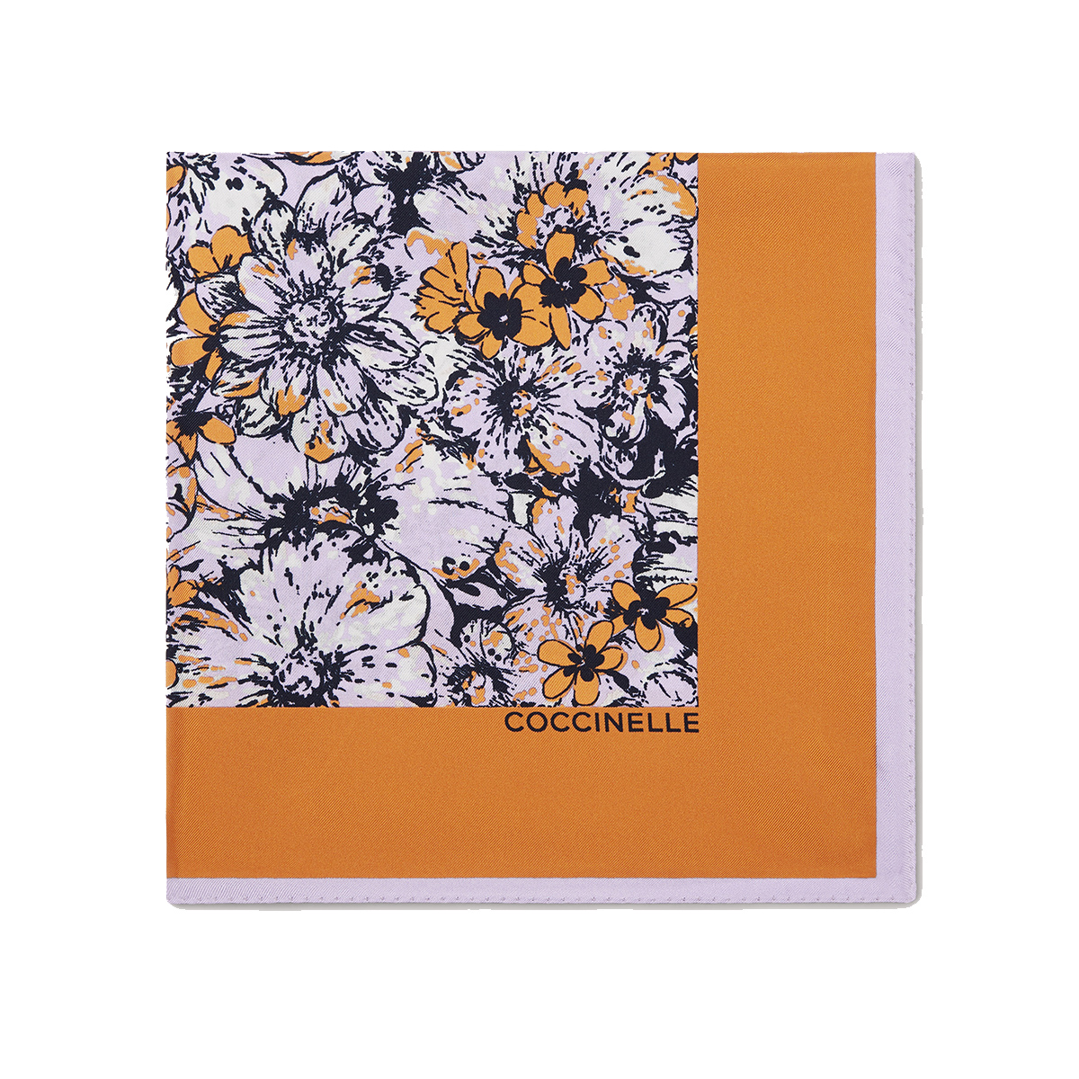 Foulard Carré Floral Multicolore - Marron - 30x30 Cm - Occasion