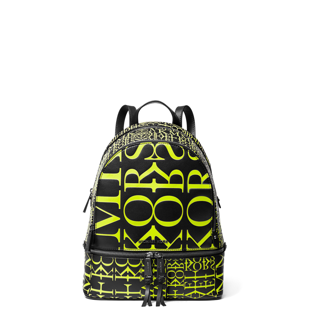 Rhea Medium Newsprint Logo Backpack Michael Michael Kors 