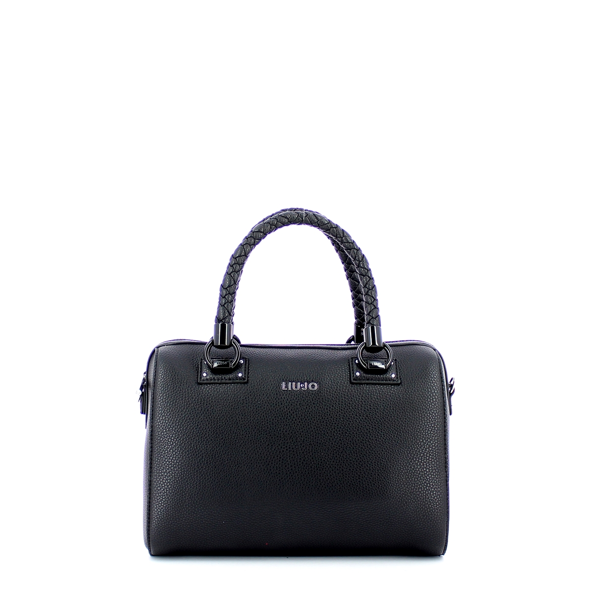 Borsa Bauletto Donna Coveri Collection - Pelle Sintetica, Manici Intrecciati, Tracolla Regolabile, Nero 40x13x26 Cm