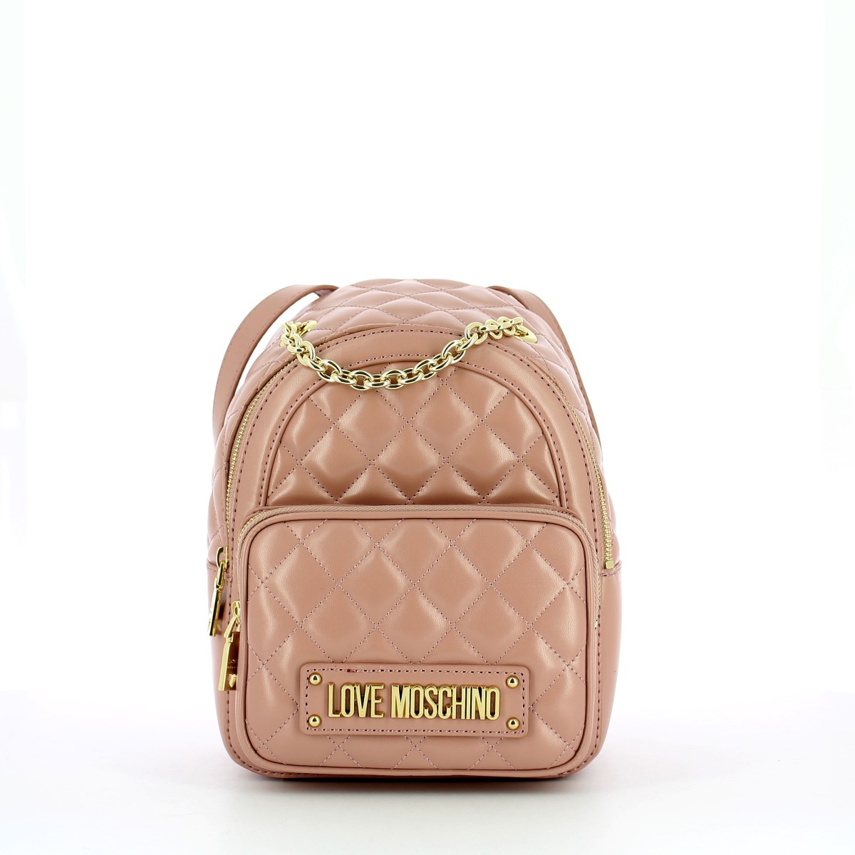 Quilted backpack with chain handle Love Moschino | Bagalier.com