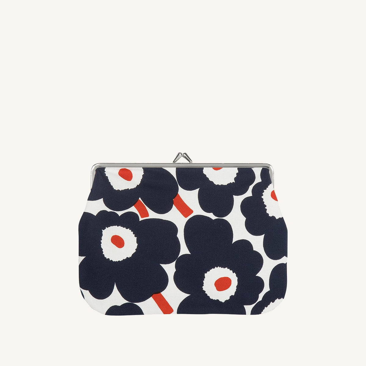 Puolikas Kukkaro Mini Unikko Purse WHITE NAVY ORANGE Marimekko puolikas-kukkaro-mini-unikko-purse-white-navy-orange-marimekko