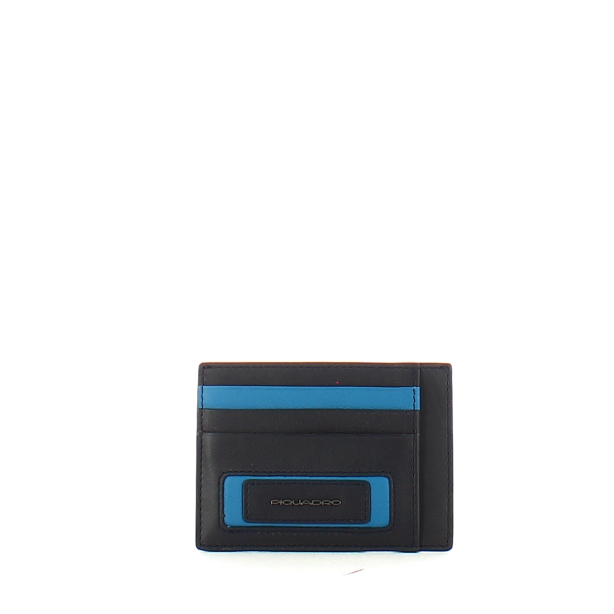 Porta Carte Di Credito Piquadro Blu Square | 7 Slot Per Carte, Taglio Vivo | Nero, Compatto Ed Elegante