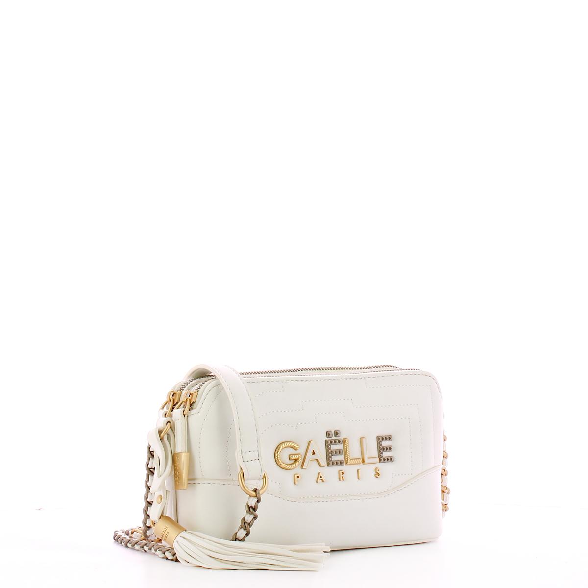 Gaelle Paris - Borsa A Tracolla Donna In Similpelle Bianca, Catena Argento, 24x17x7.5 Cm, Elegante E Pratica Per Tutti I Giorni