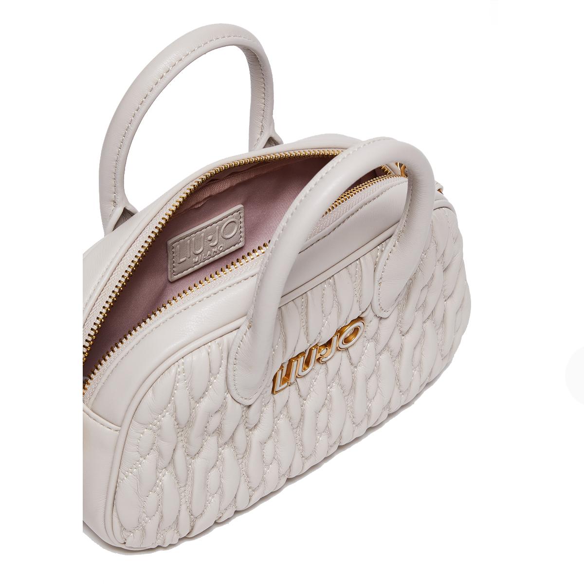 Borsa Donna LIU JO Tote In Ecopelliccia Champagne, Tracolla Regolabile, Dimensioni 21x20x7 Cm - Elegante E Pratica