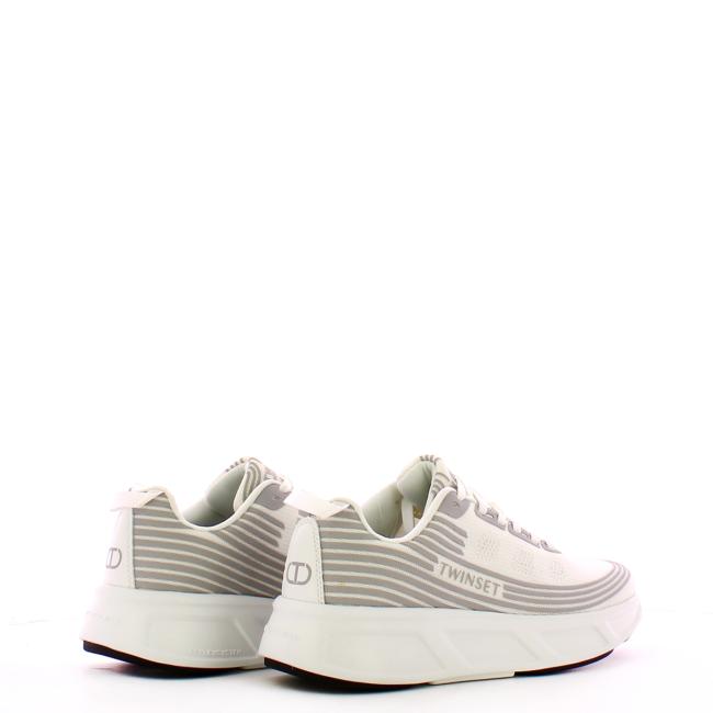 Sneakers Fessura a righe con logo Bianco Ottico