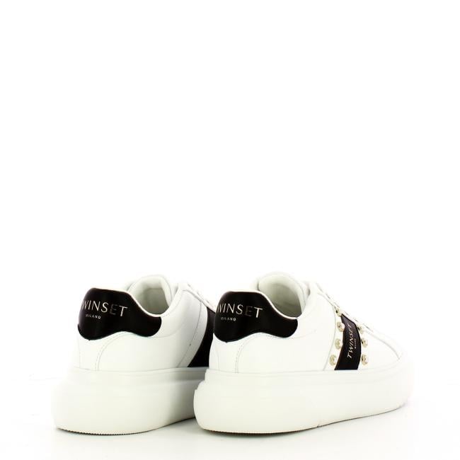 Sneakers dettaglio perlina Bianco Ottico Nero