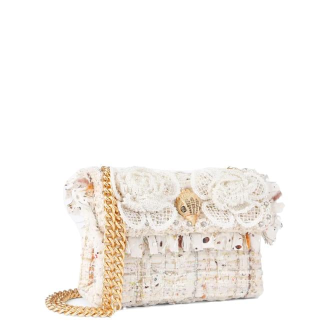 Mini Borsa a tracolla Tweed Bone Comb