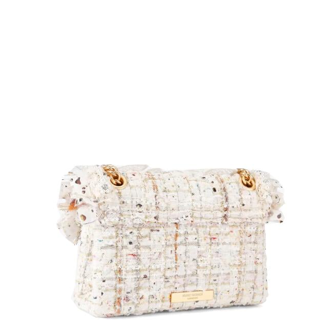 Mini Borsa a tracolla Tweed Bone Comb