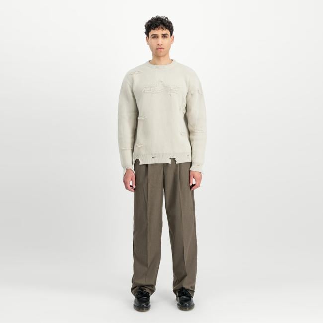 Alpha Industries Felpa Distressed Logo Organic Beige - 3