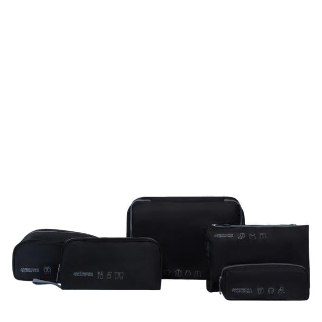 American Tourister Set di 5 Packing Organisers Black Grey - 1