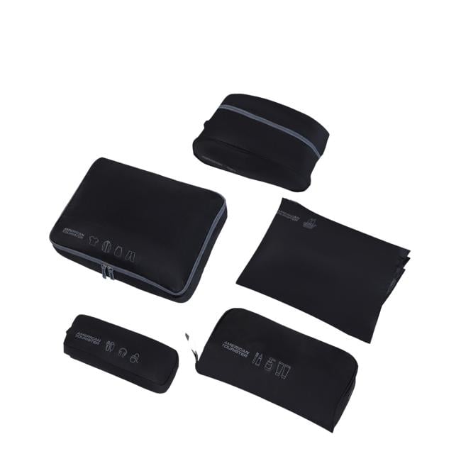 American Tourister Set di 5 Packing Organisers Black Grey - 4
