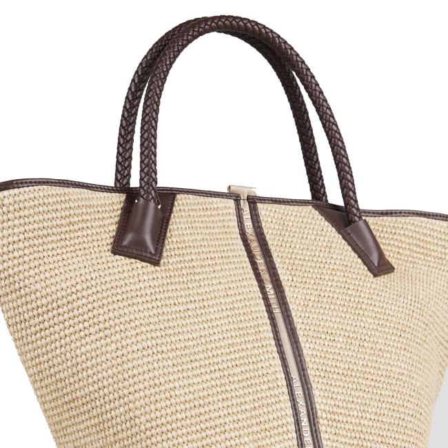 Alexander Smith Borsa a mano Lauren Medium in rafia Camel Dark Brown - 4