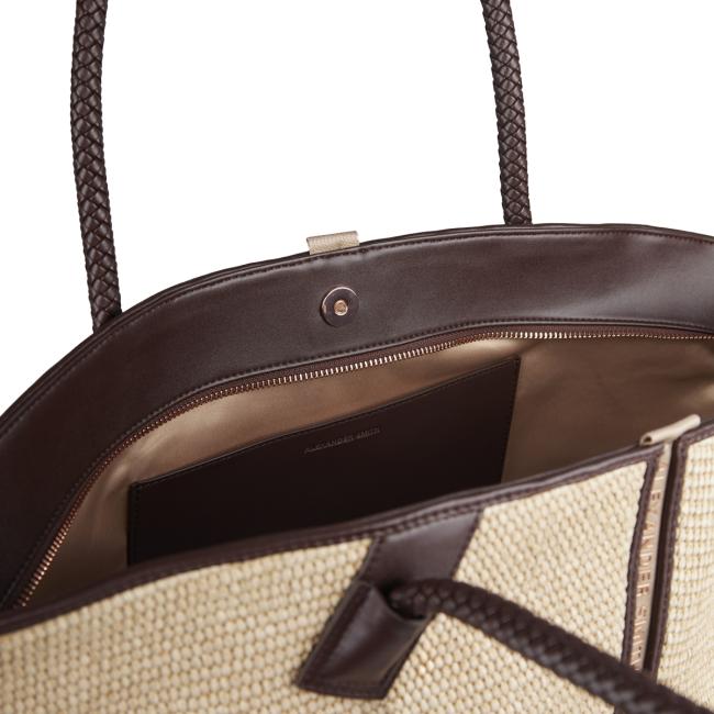 Alexander Smith Borsa a mano Lauren Medium in rafia Camel Dark Brown - 5