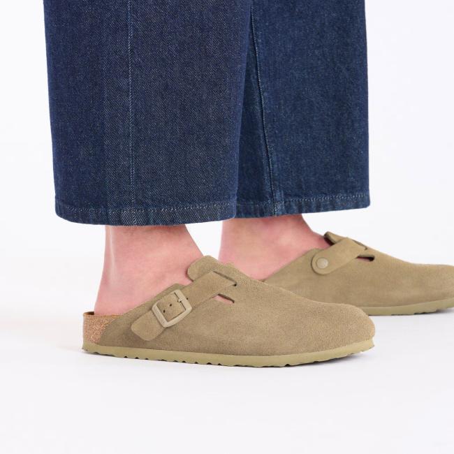 Birkenstock Sabot Boston Suede Faded Khaki - 8
