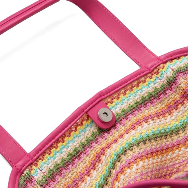 Blauer Shopper Shell01 in raffia Rosa - 5