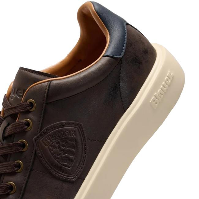 Blauer Sneakers Buck 01 Nub Dark Brown Navy - 4