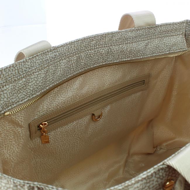 Borbonese Shopping Bag Large in Nylon Riciclato Sabbia - 4