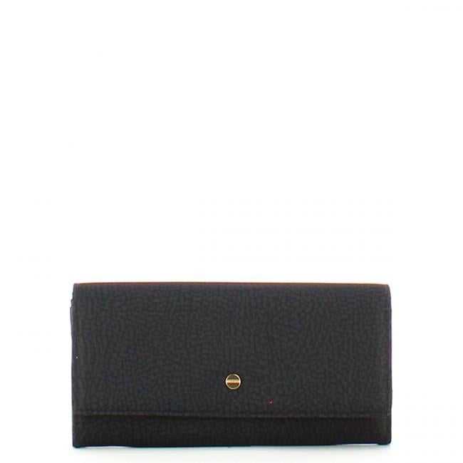 Borbonese Portafoglio Large RFID in Nylon Riciclato Dark Black - 1
