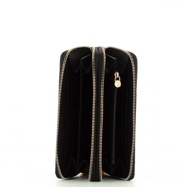 Borbonese Portafoglio Large RFID in Nylon Riciclato Doppia Zip Around OP Naturale Nero - 3