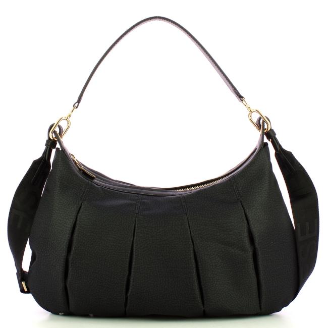 Borbonese Hobo Medium Dark Black - 1