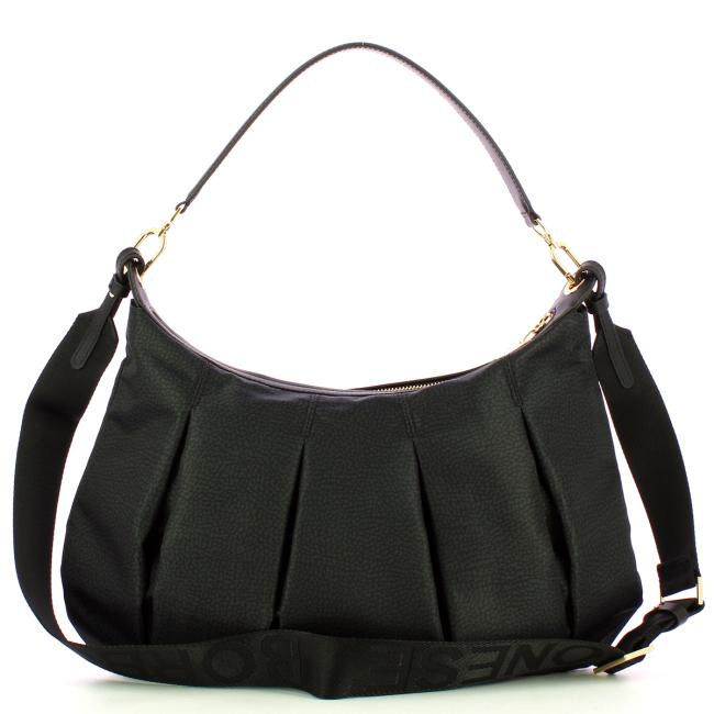 Borbonese Hobo Medium Dark Black - 3