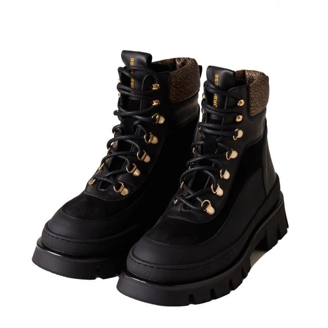 Borbonese Combat Boot Pedula Nero OP Naturale - 3