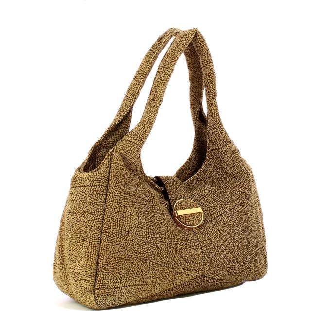Borbonese Hobo Bag Eclipse Medium in suede OP Naturale - 2