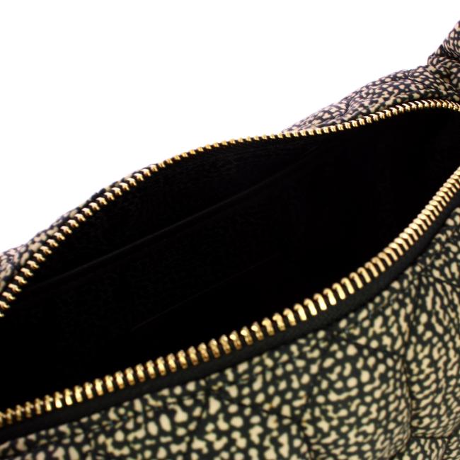 Borbonese Hobo Bag Honey Small OP Naturale Nero - 5
