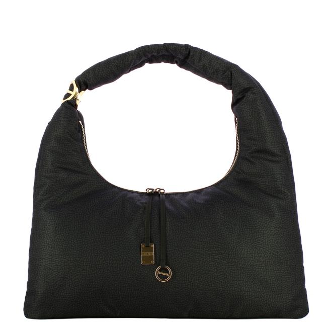 Borbonese Hobo Bag Twinnie Large Dark Black - 1