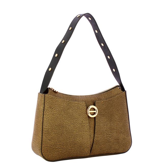 Borbonese Borsa a spalla Hobo Medium OP Naturale Nero - 2