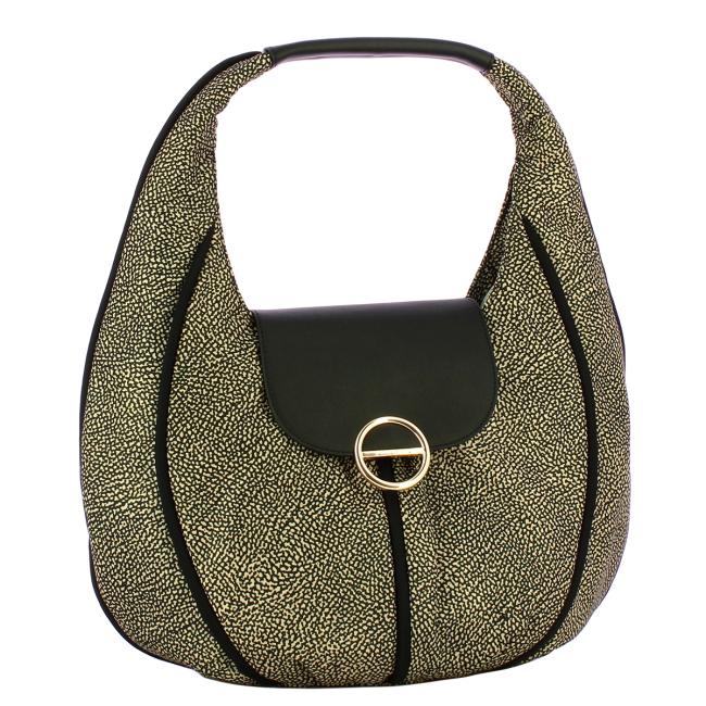 Borbonese Borsa Hobo Medium Cottage OP Naturale Nero - 2