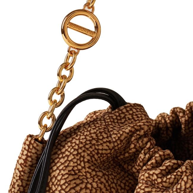 Borbonese Mini Borsa Coquille in camoscio OP Naturale - 4