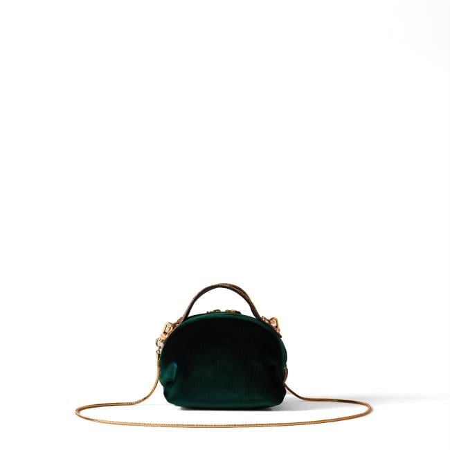 Borbonese Mini Sexy Bag in velluto Alloro OP Naturale - 3