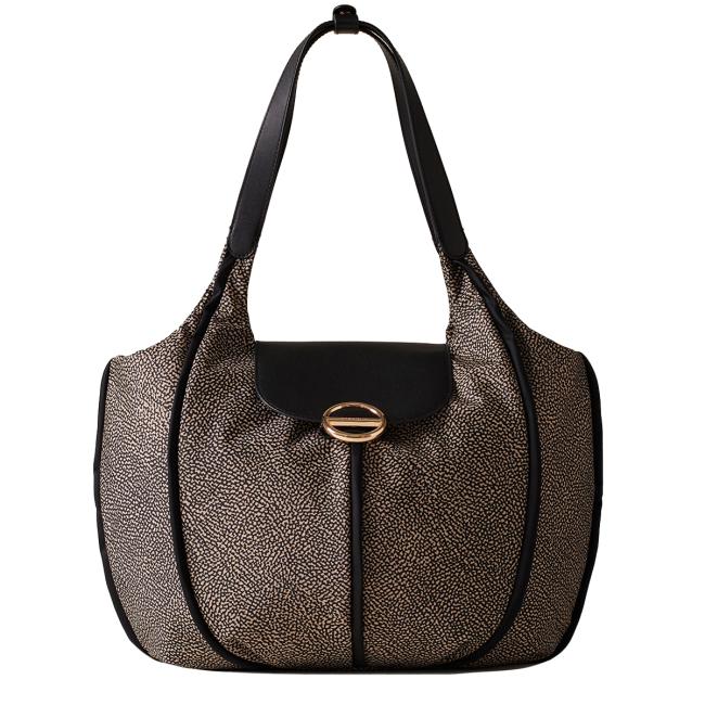 Borbonese Shopping Cottage Medium OP Naturale Nero - 1