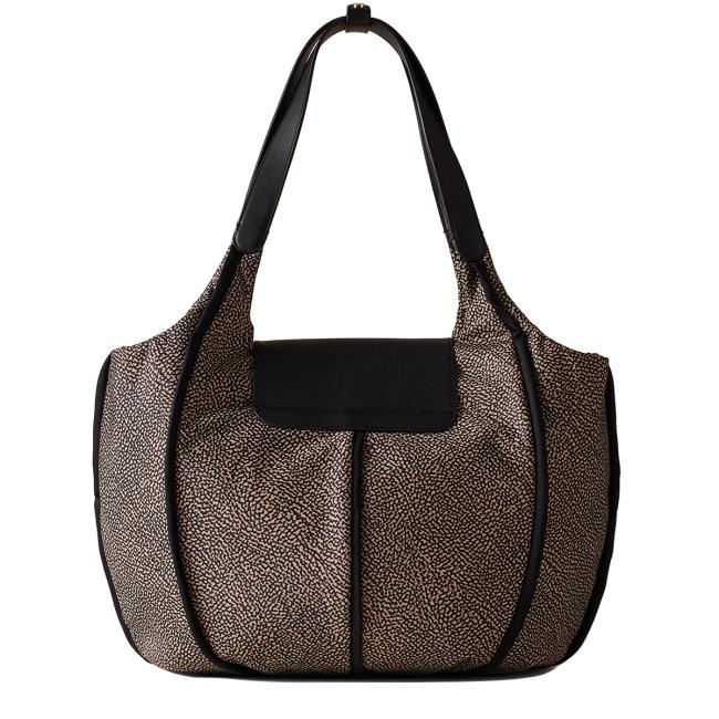Borbonese Shopping Cottage Medium OP Naturale Nero - 4