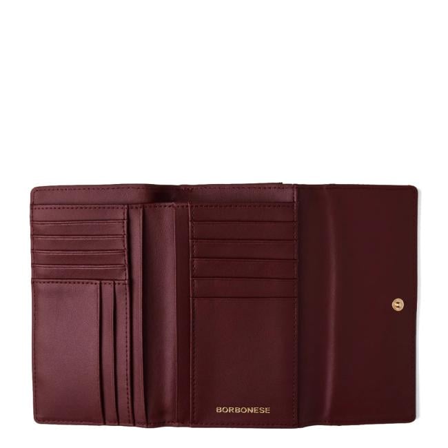 Borbonese Portafoglio Medium RFID in Nylon Riciclato Merlot - 3