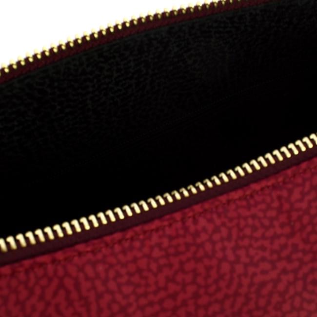 Borbonese Borsa Luna Bag Middle con taschino in Nylon Riciclato Merlot - 4