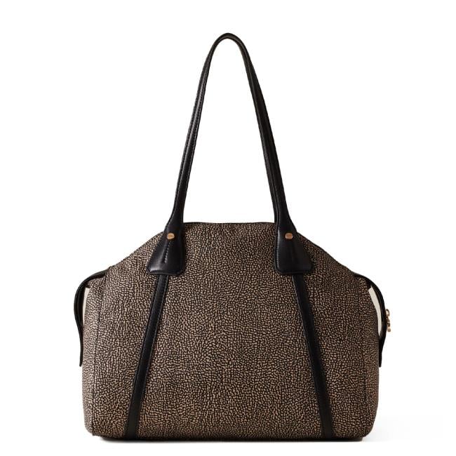 Borbonese Borsa a spalla Poche Medium OP Naturale Nero - 3