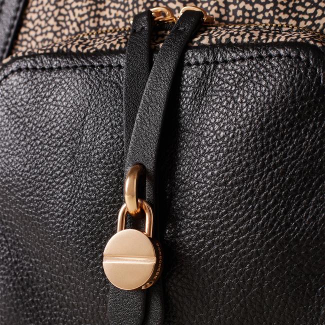 Borbonese Borsa a spalla Poche Medium OP Naturale Nero - 4