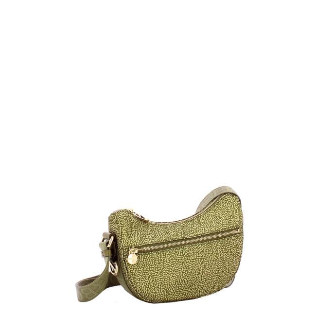 Borbonese Mini Borsa Luna Bag con taschino in Nylon Riciclato Olive - 2