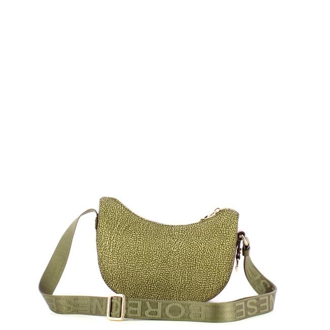 Borbonese Mini Borsa Luna Bag con taschino in Nylon Riciclato Olive - 3