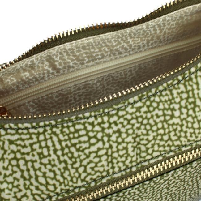 Borbonese Mini Borsa Luna Bag con taschino in Nylon Riciclato Olive - 4