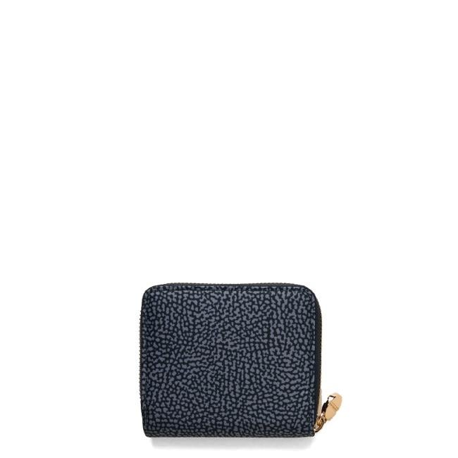 Borbonese Portafoglio Medium RFID in Nylon Riciclato Zip Around Blu Lapis - 2