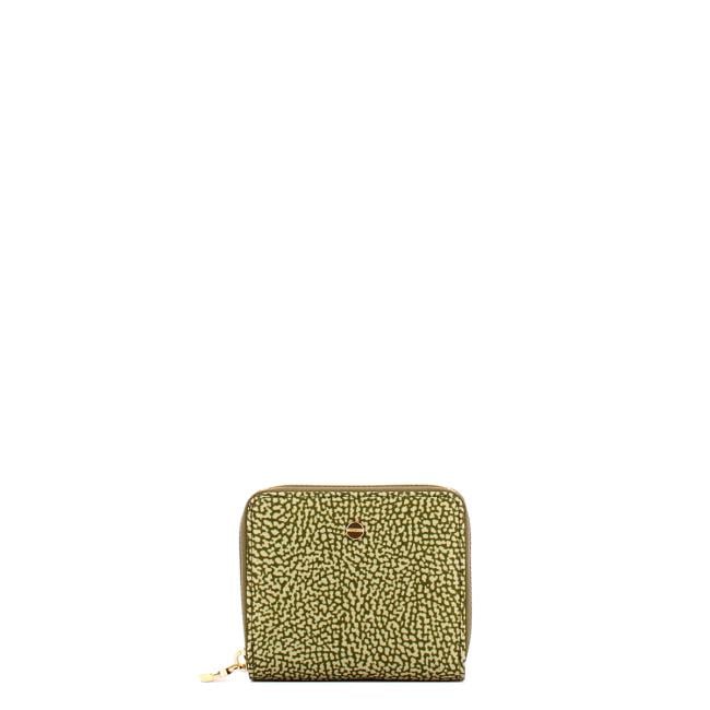 Borbonese Portafoglio Medium RFID in Nylon Riciclato Zip Around Olive - 1