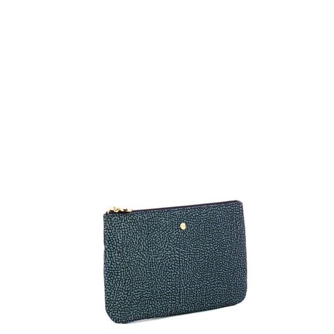 Borbonese Bustina Portadocumenti in Nylon Riciclato Blu Lapis - 2