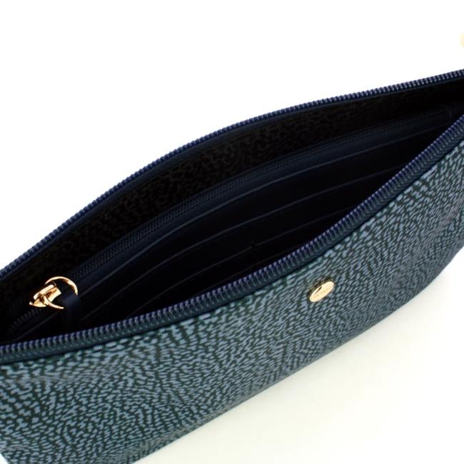 Borbonese Bustina Portadocumenti in Nylon Riciclato Blu Lapis - 4