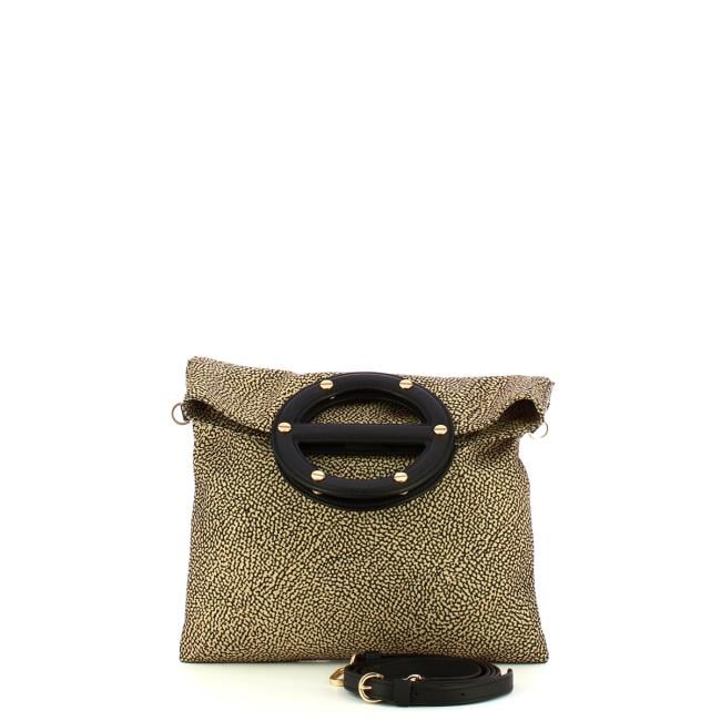 Borbonese Borsa a tracolla Vis a Vis Small OP Naturale Nero - 4