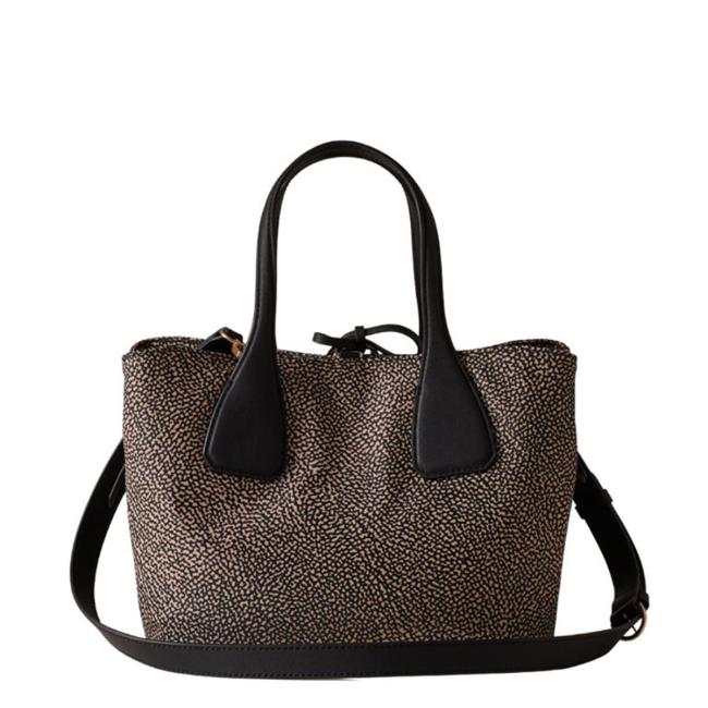 Borbonese Borsa a mano Vis a Vis OP Naturale Nero - 3