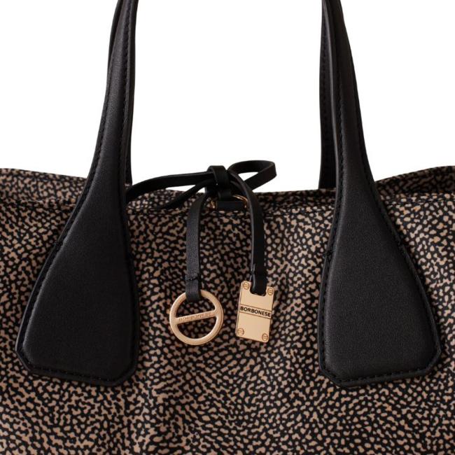Borbonese Borsa a mano Vis a Vis OP Naturale Nero - 4